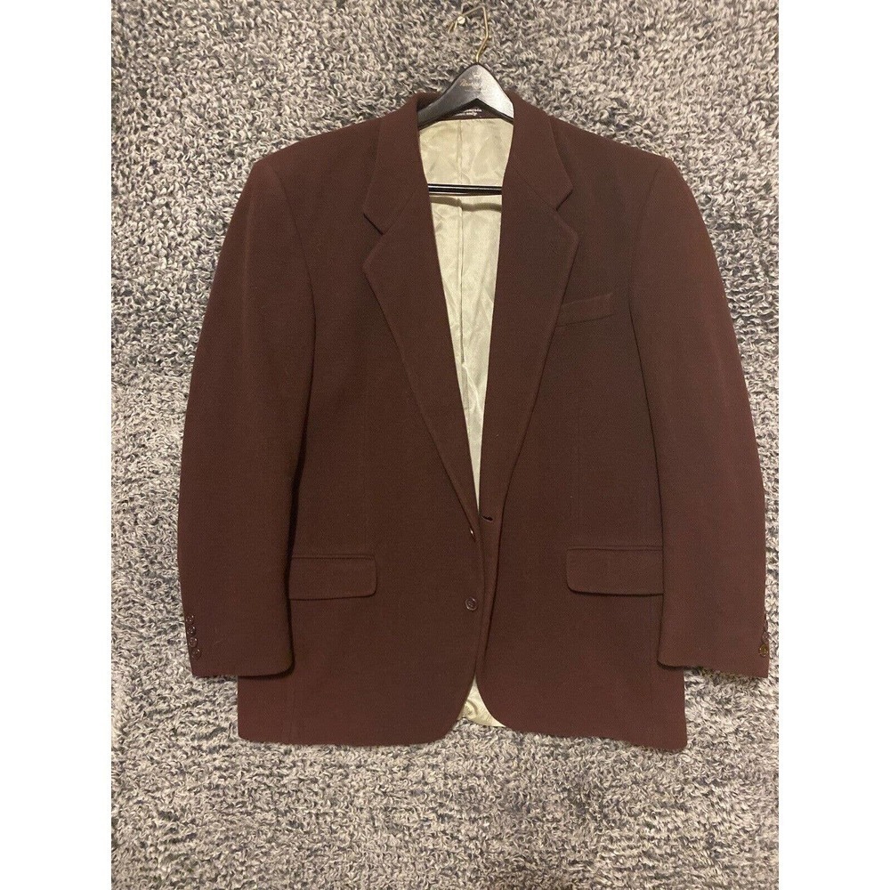Zylos George Machado Blazer Mens 44R Burgundy Italian Cashmere Blend Sport Coat